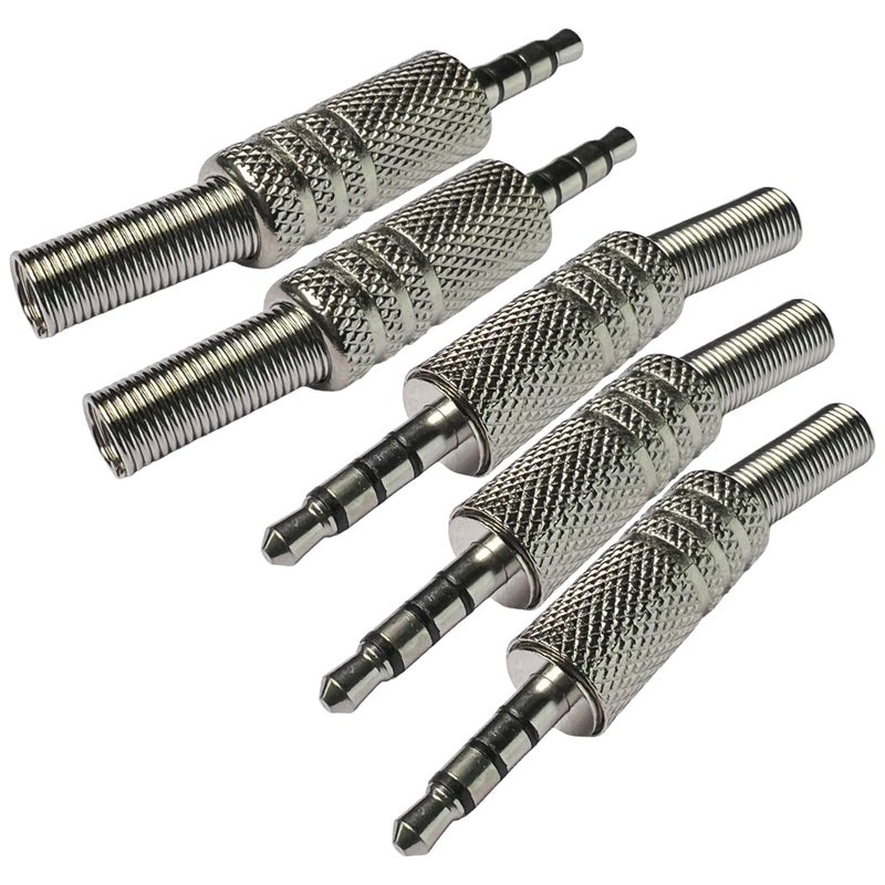 CESS 3.5mm 4-Pole TRRS Male Construction Plug Repair Headphone Jack Audio Soldering (5 Pack) - Image 4
